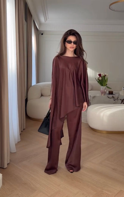 Ensemble Satin - marron