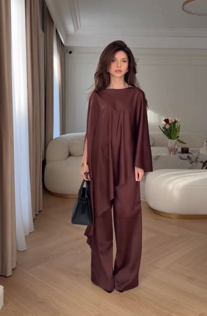 Ensemble Satin - marron