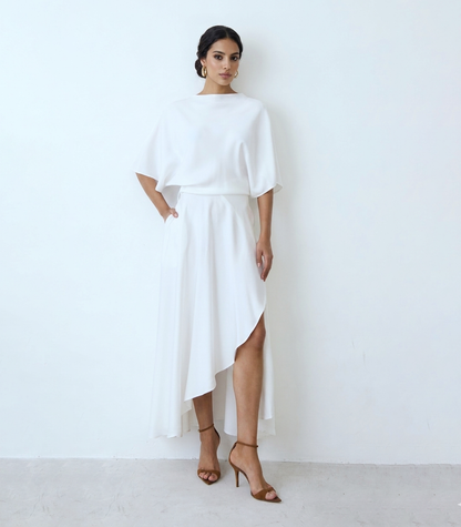 Robe fluide avec jupe portefeuille
